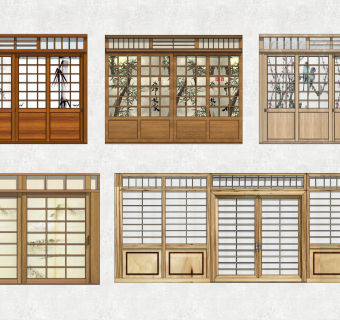 日式卧室推拉门屏风门格栅门 屏风隔断